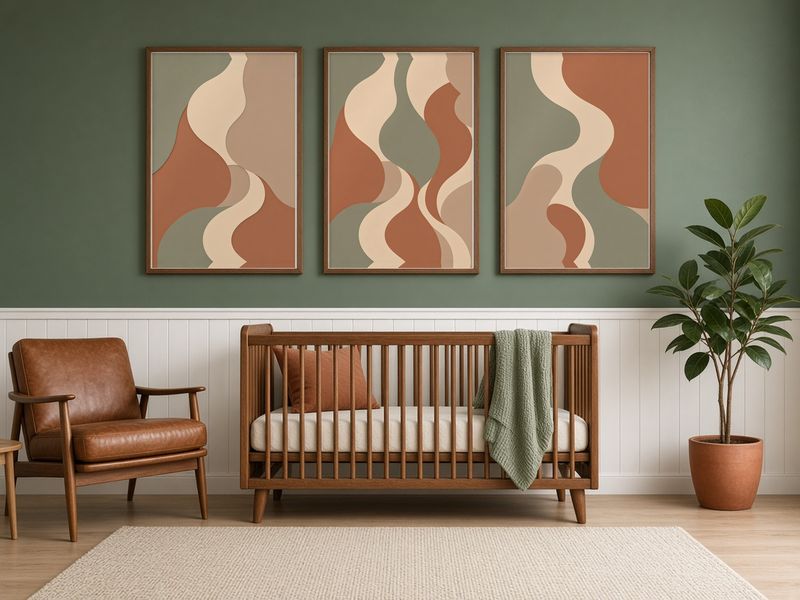 Organic Abstract Shapes Nursery Prints printable, set of 3