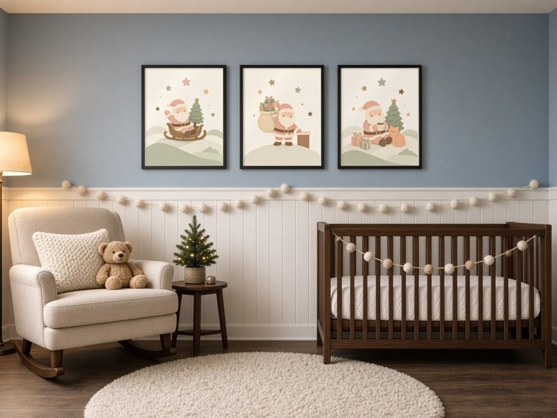 Whimsical Santa Print Set printable, set of 3